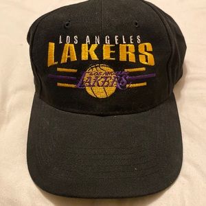 LOS ANGELES LAKERS NBA 90s BASKETBALL HAT CAP HEADMASTER BLACK MEN’S ADJUSTABLE